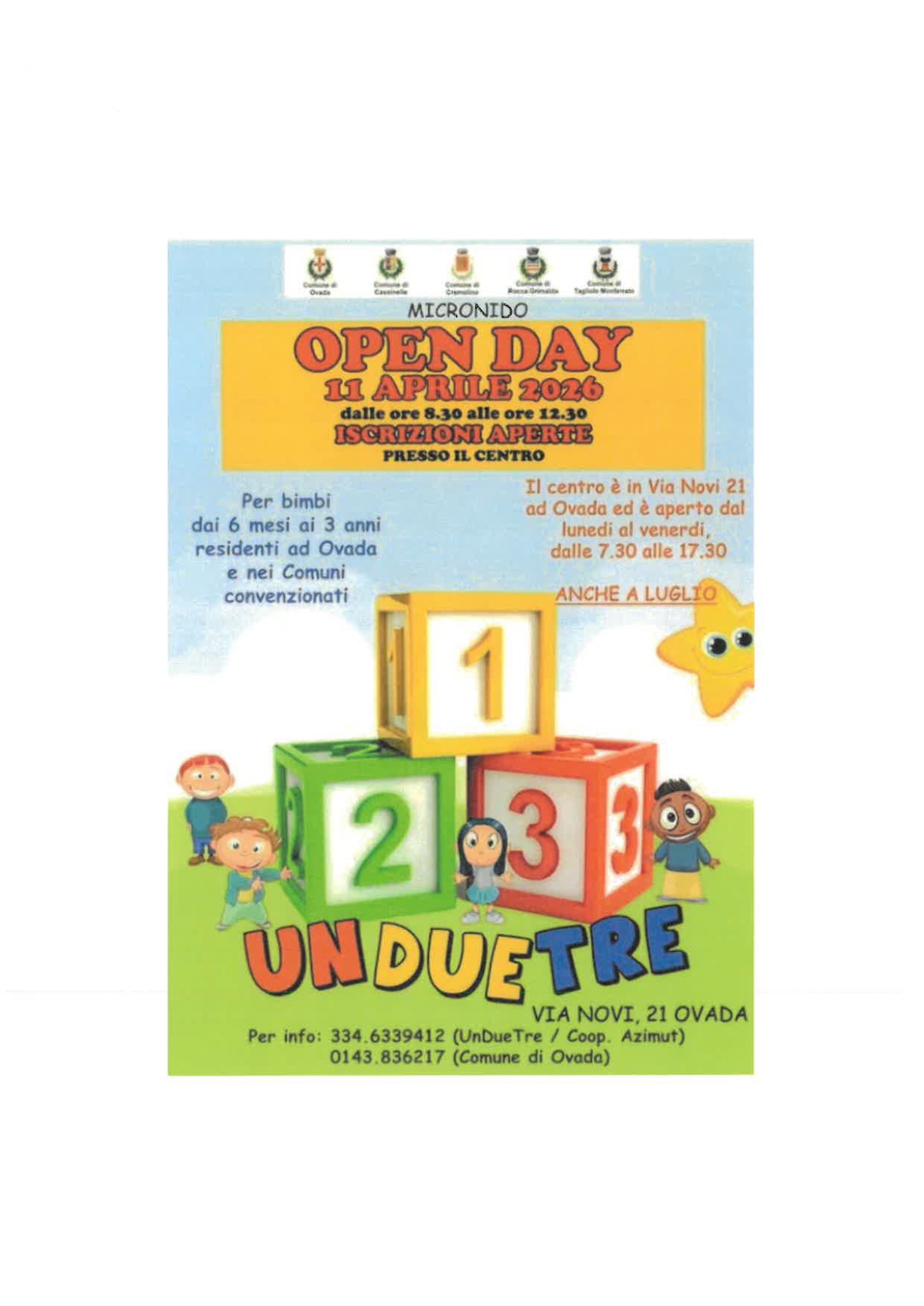 Micronido Open Day "Un Due Tre" OVADA